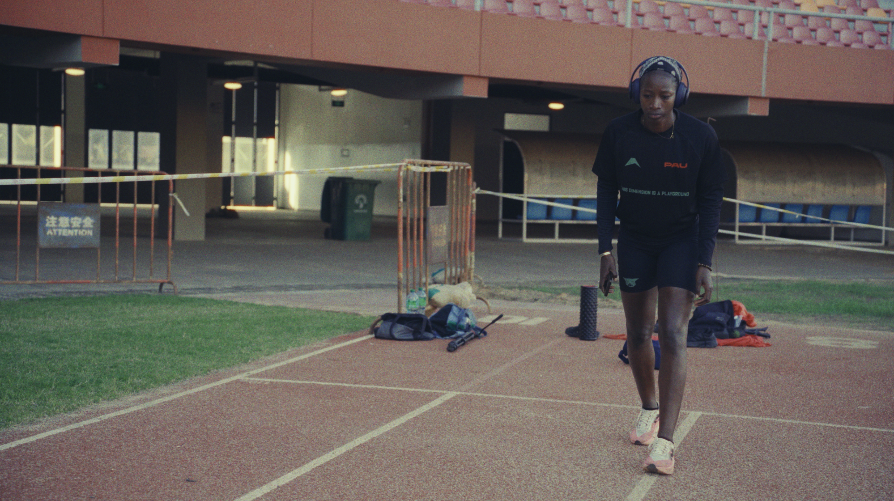 Athletes racing
